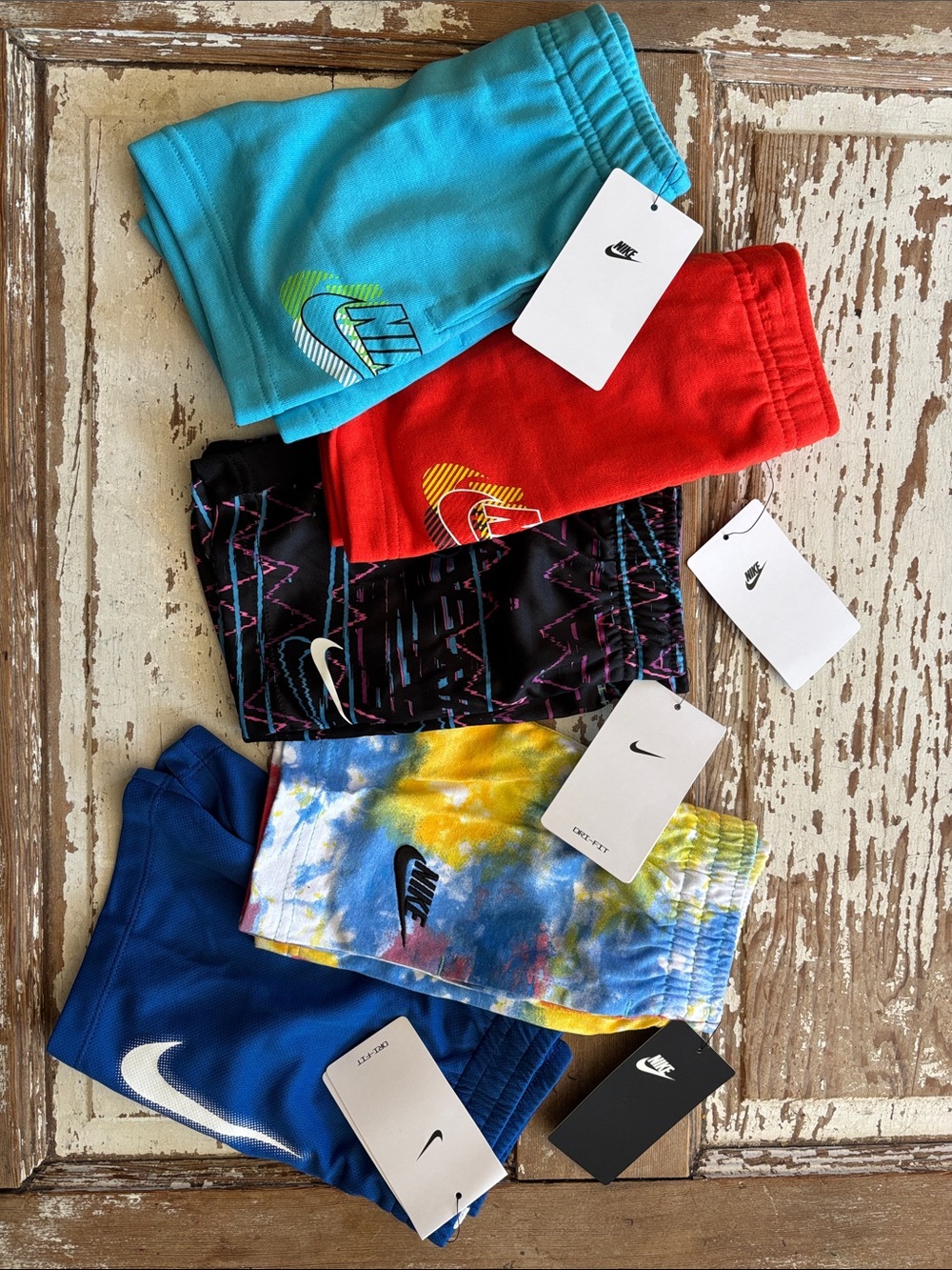 Nike Kids Athletic Shorts 2T - Turquoise, Red, Black, Blue, Tie-Dye